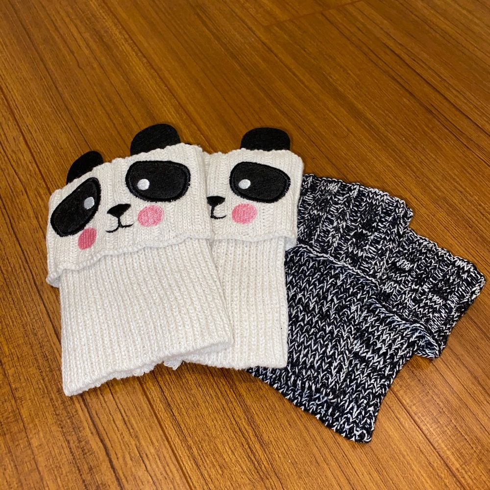 Panda/Grey Boot Toppers
